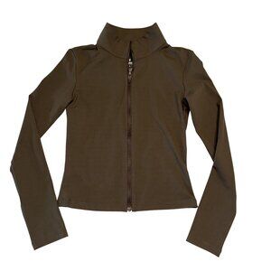 NWOT Azur Fit Walnut Brown Classic Fit Zip Up Jacket Women's Small S